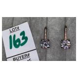 Sterling CZ drop pierced earrings