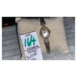 Vintage ladies Bulova cuff watch w/ 2 diamonds
