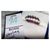Sterling opal ruby ring