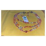 Vintage pink & white Aurora borealis bead