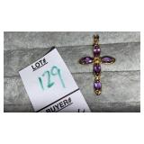 14k amethyst cross