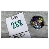Sterling garnet/ blue topaz/ amethyst/