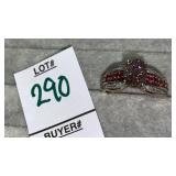 Sterling ruby diamond & druzy quartz ring