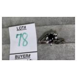 Sterling black & white CZ ring