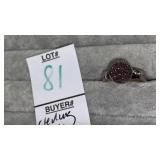 Sterling purple druzy quartz ring