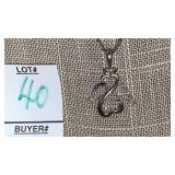 Sterling diamond angel pendant necklace