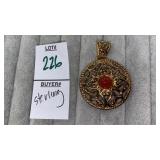 Sterling jade circle pendant