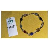 Sterling multi color scarab bracelet
