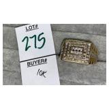 Mans 10k 1/2 ct tw diamond cluster ring