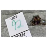 Sterling ametrine square ring