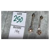 14k Diamond 1ct Tw  Dangle Earrings