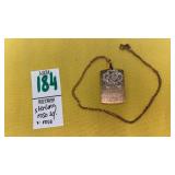 Sterling rose square & rose pendant necklace