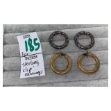2pair sterling clip hoop earrings