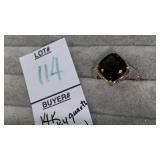 14k smoky quartz & diamond ring