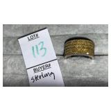 Sterling & yellow diamonds 1ct tw band ring