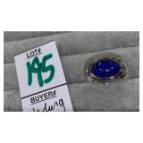 Sterling & lapis ring