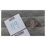 10k 1ct tw diamond cluster ring
