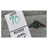 Sterling emerald swirl ring
