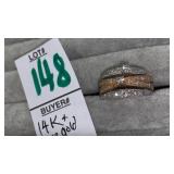 14k & rose gold 1ct tw diamond ring