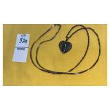 Sterling abalone shell heart pendant