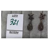 Sterling marcasite drop earrings