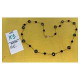 14k black pearl & bead necklace