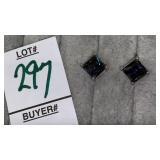 Sterling Mystic Fire square earrings