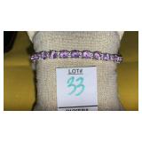 Sterling lavender ice CZ braceket