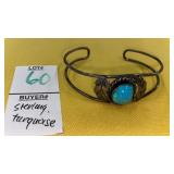 Sterling turquoise cuff bracelet