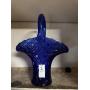 Vintage L.E. Smith cobalt blue glass basket