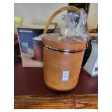 Irvinware Tan leather Ice Bucket new old stock