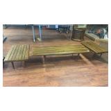 Patio Bench and End Table Set