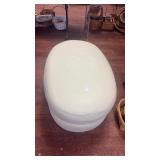 White Oval Ottoman