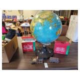 World globe & misc items