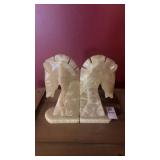 Set of Marble Horse Head Bookends