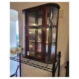 Curved glass curio wall cabinet