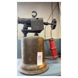 Vintage brass and cast iron gasoline blow torch