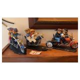 Set of 3 Cruisin Couples Bear Motorcycle Figures