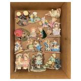 Box lot of ceramic bunny couple figurines