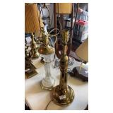 Brass and Glass Table Lamps
