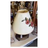 Brass Base Floral Table Lamp