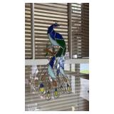 Peacock Stained Glass Wall Hanging