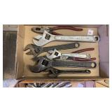 Lot of adjustable wrenches and pliers