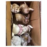 Box lot of ceramic bunny figurines