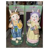 Mr and Mrs bunny figurines
