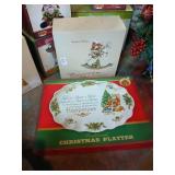 Rocking Santa and Christmas platter lot