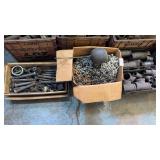 Lot of Black Pipe Fittings, Chain and Bolts