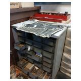 Metal hardware cabinet with contents inside only