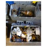 2 boxes of brass valves and copper fittings