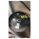 Black steel utility wheel rim (8inch) with roller
